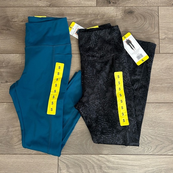 NWT Danskin Women’s Leggings - Two Leggings Black Snake Skin and Teal Size Small - Picture 1 of 5